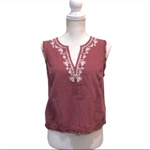 6/$20 💙 Moon River Linen Blend V Neck Top S